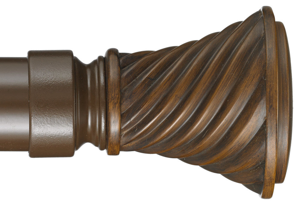 Deco Traverse Rod 2 With Elfin Finial, Sienna, 120