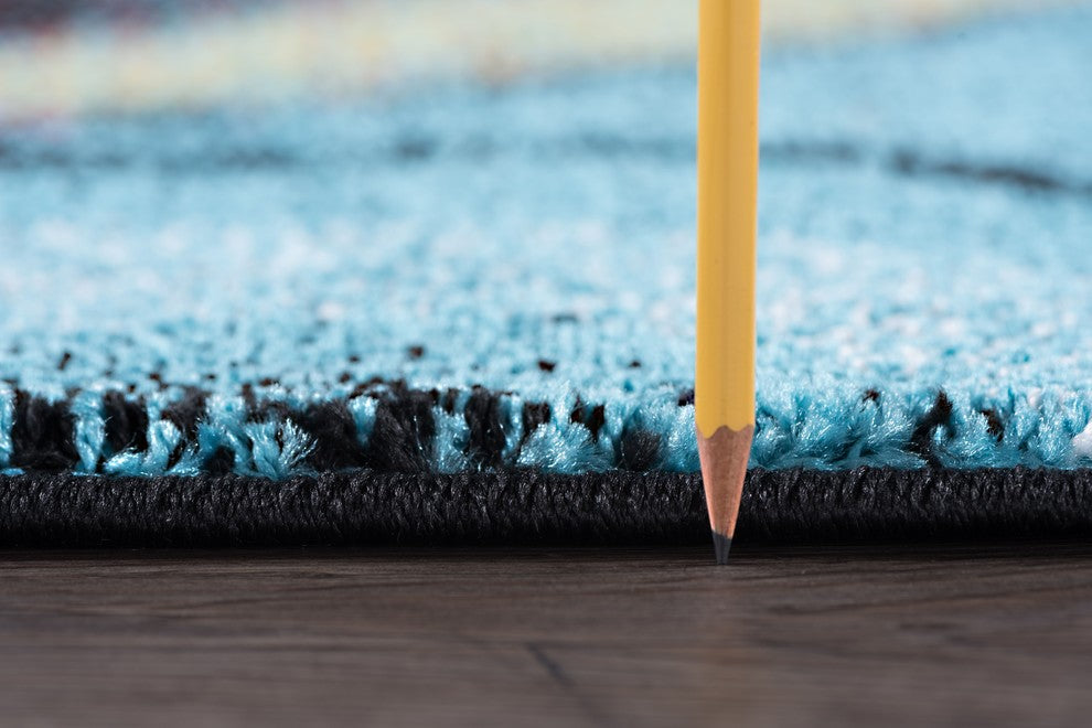 Susan Contemporary Abstract Area Rug, Multi-Color, 7'10'' Round