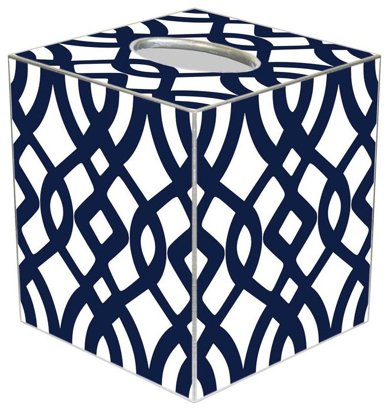 TB8025-Navy Madison Tissue Box Cover