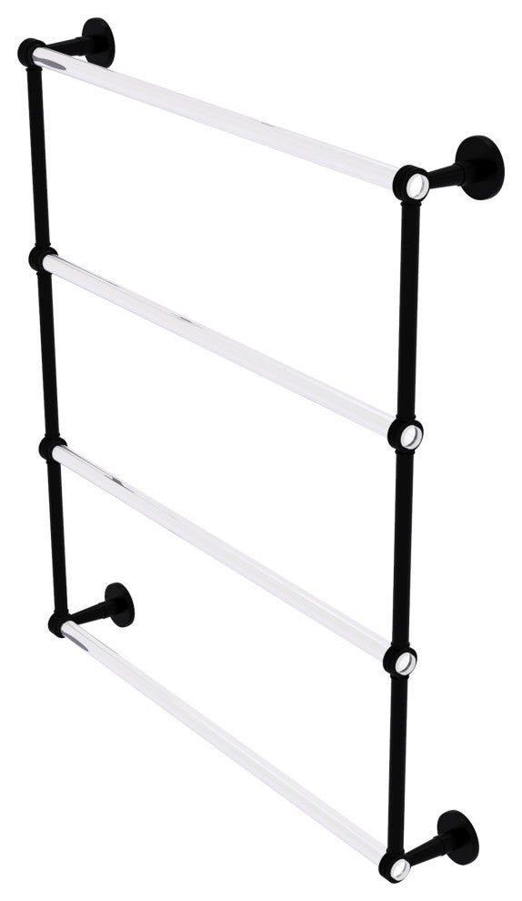 Clearview 4 Tier 30" Ladder Towel Bar with Dotted Accents, Matte Black