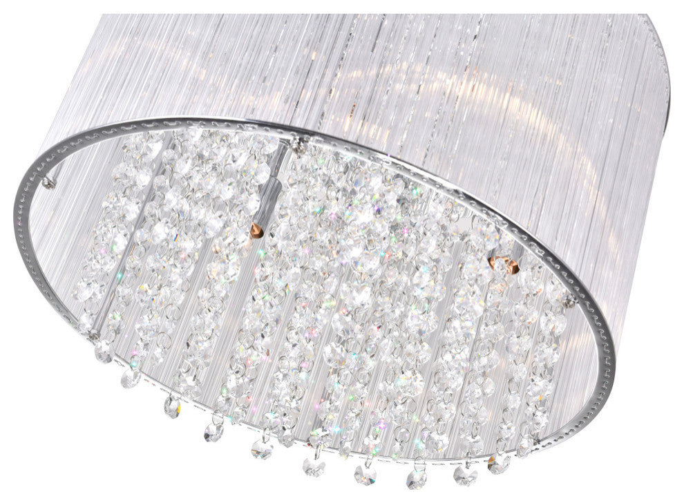 Spring Morning 6 Light Drum Shade Flush Mount With Chrome Finish