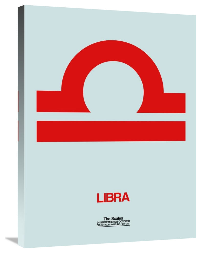 "Libra Zodiac Sign Red" Fine Art Print