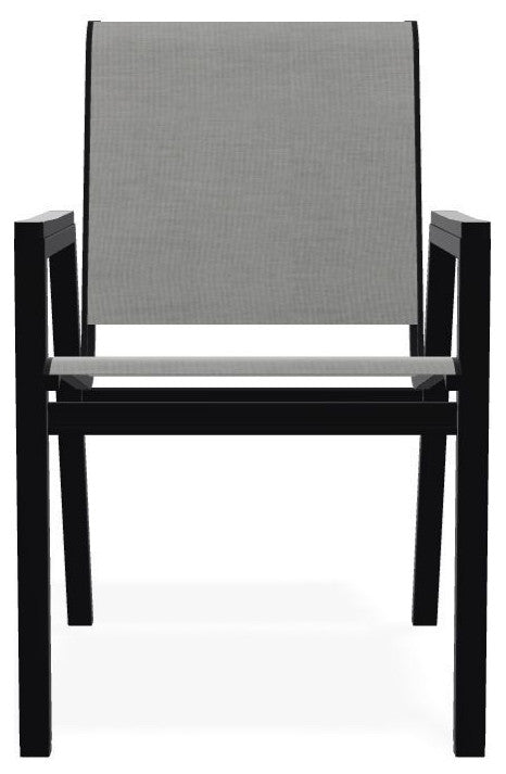 Bazza Sling Stackable Outdoor Dining Chair, Alloy/Black