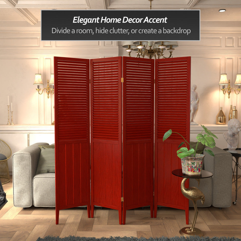 6' Tall Beadboard Divider, Rosewood, 4 Panels