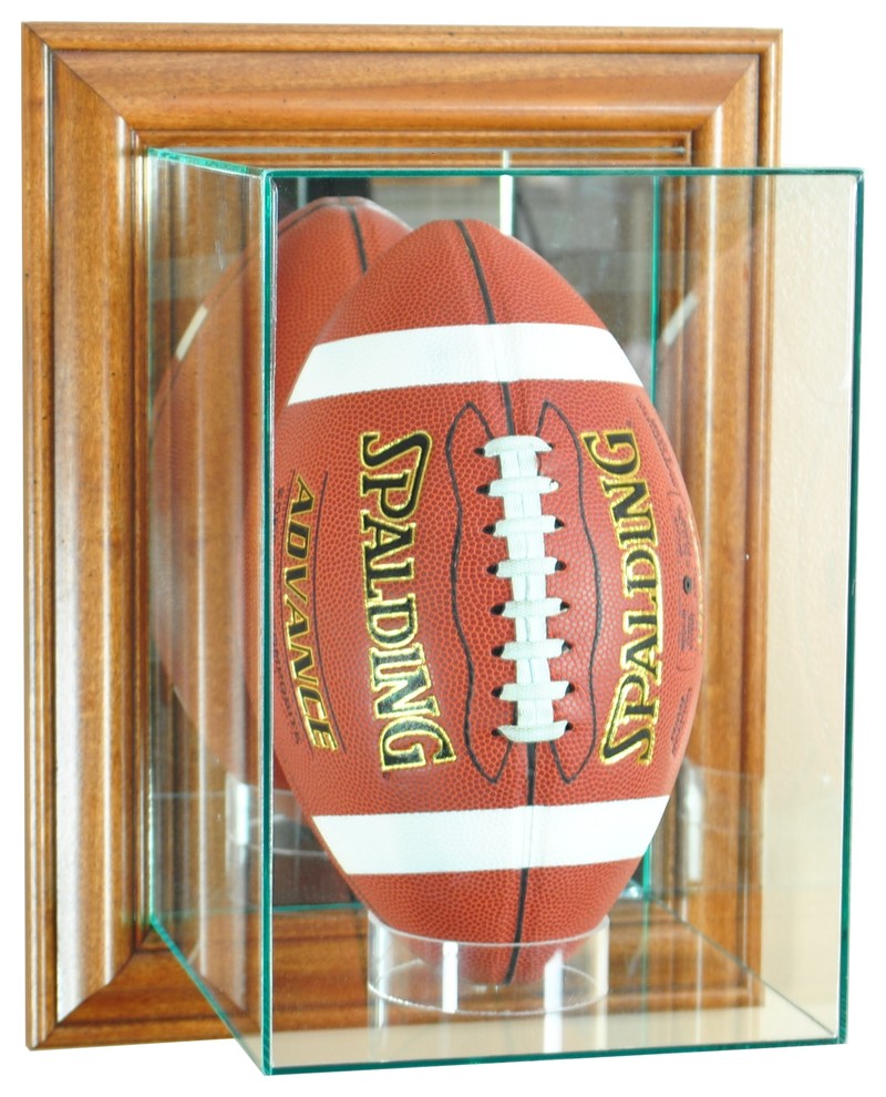 Wall Mounted Upright Football, Walnut