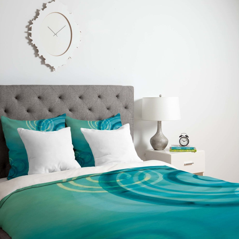 Deny Designs Stacey Schultz Circle World Blue Duvet Cover - Lightweight