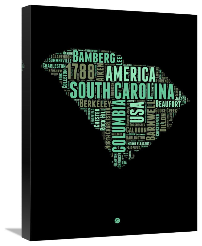 "South Carolina Word Cloud 2" Fine Art Print
