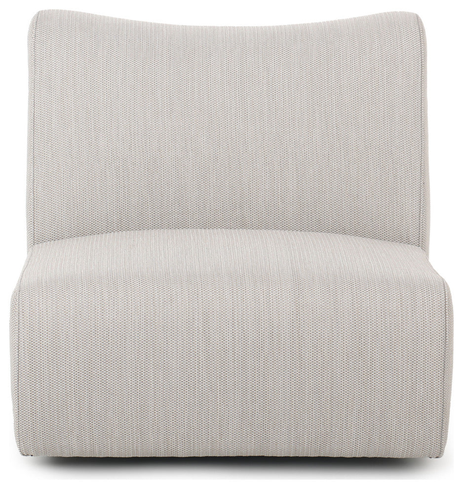 Kosas Home Atlas Outdoor Light Gray Fabric Swivel Accent Chair
