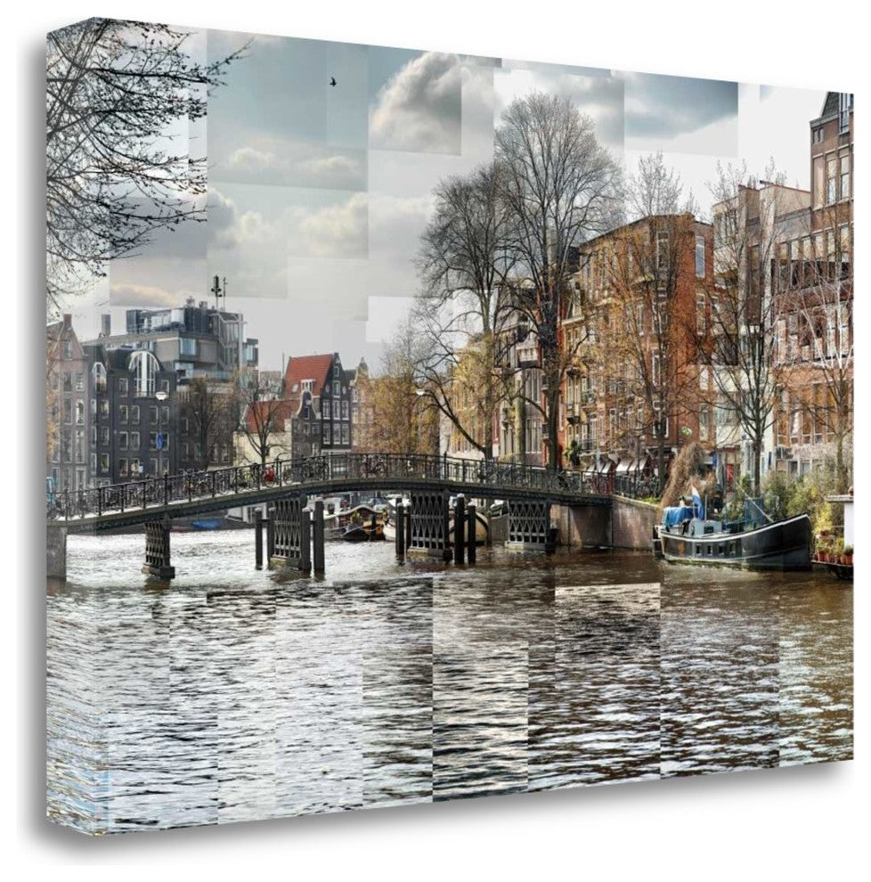 "Zwanenburgwal Canal" By Pep Ventosa, Giclee Print on Gallery Wrap Canvas