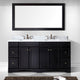 Talisa 72" Double Bathroom Vanity Set, Espresso With Mirror, Square Basin