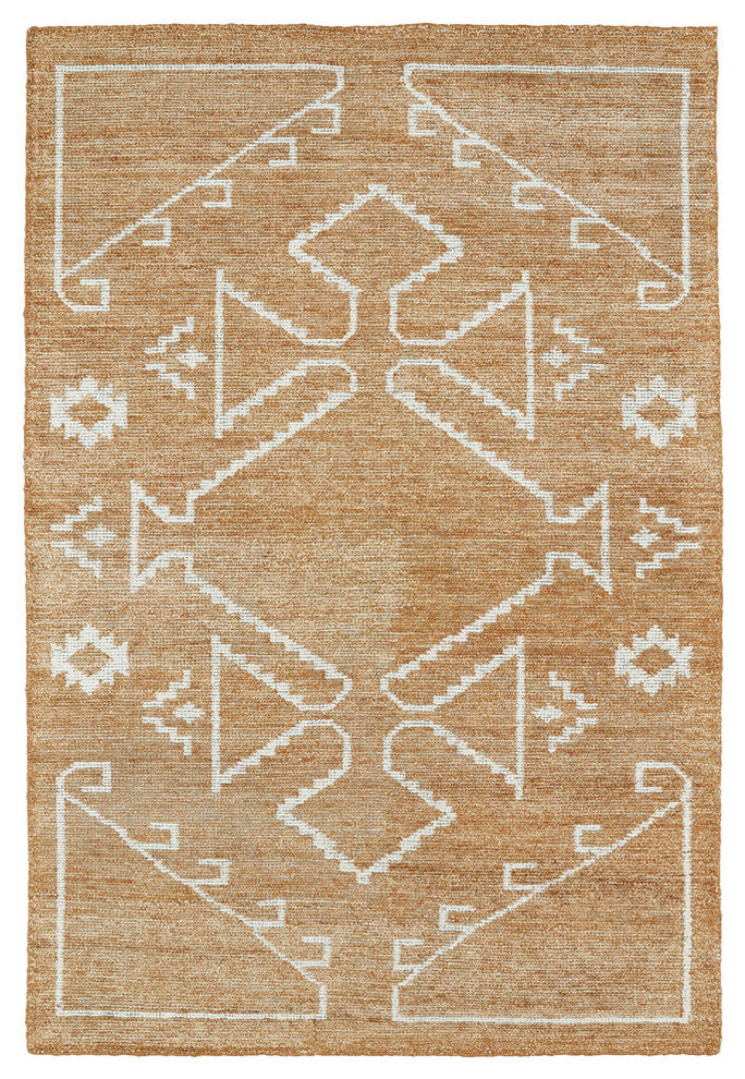 Kaleen Hand Woven Solitaire Copper Bamboo Silk Rug, 9'6"x13'