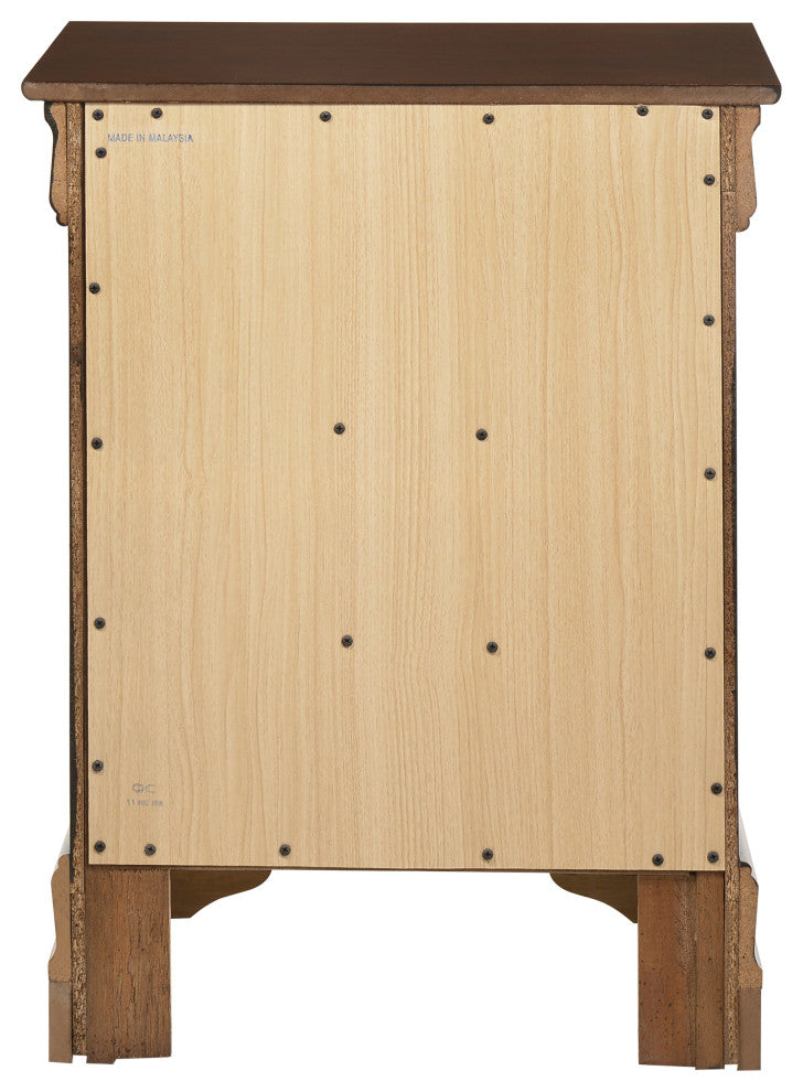 Louis Phillipe 3-Drawer Nightstand, Cappuccino