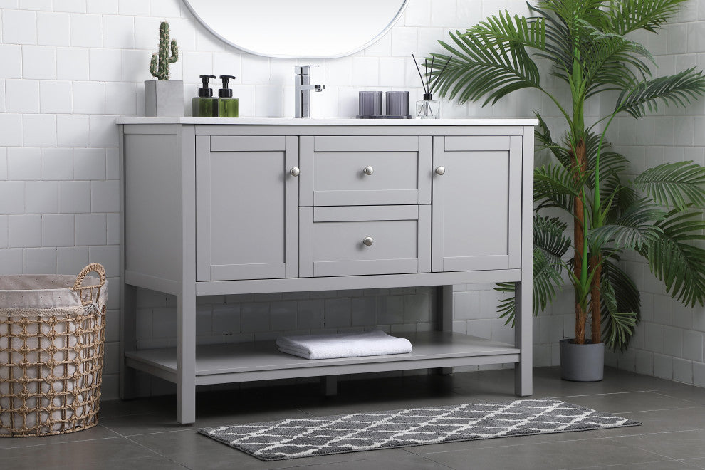 48" Single Bathroom Vanity, Grey