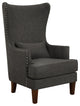Kori Wingback Accent Chair with Nailhead Trim, Gray