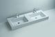 ADM Double Rectangular Stone Resin Countertop Sink, White, 47", Glossy White