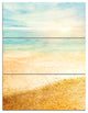"Summer Beach View With Fine Gold Sand" Metal Wall Art, 3 Panels, 28"x36"