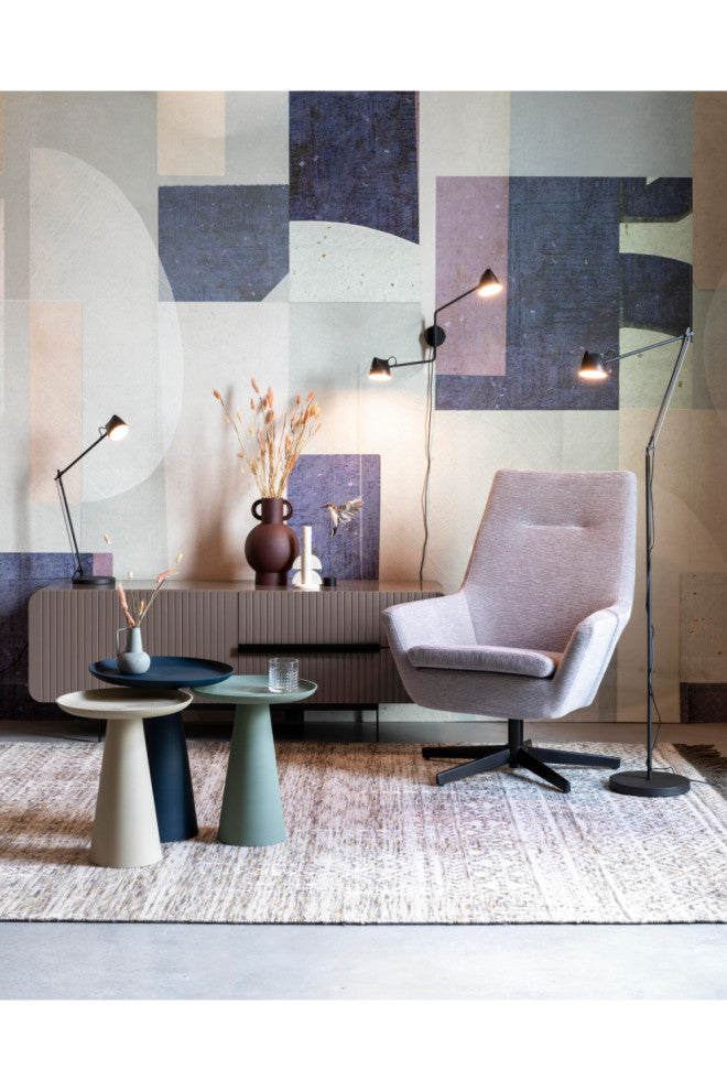 Minimalist Pedestal Side Table L | DF Ringar, Blue