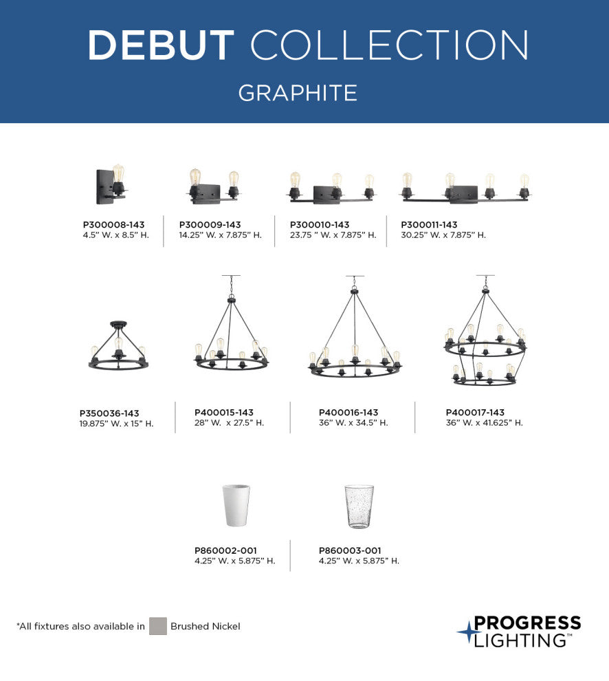 Debut 9-Light Chandelier, Graphite