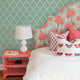 Moroccan Peel and Stick Vinyl Wallpaper, Mint, 24"x108"