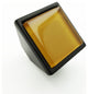 Brown Bronze Crystal Glass Black Metal Square Frustum Knob