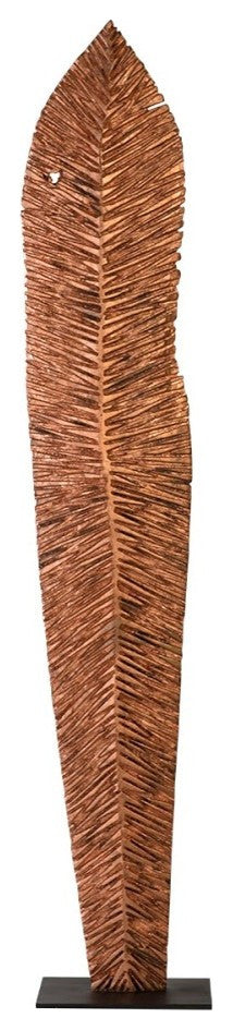 Carved Leaf on Stand, Copper Leaf, XL