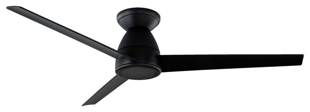 Tip Top 3-Blade Smart Flush Mount Ceiling Fan 52" Matte Black, 3000K LED Kit