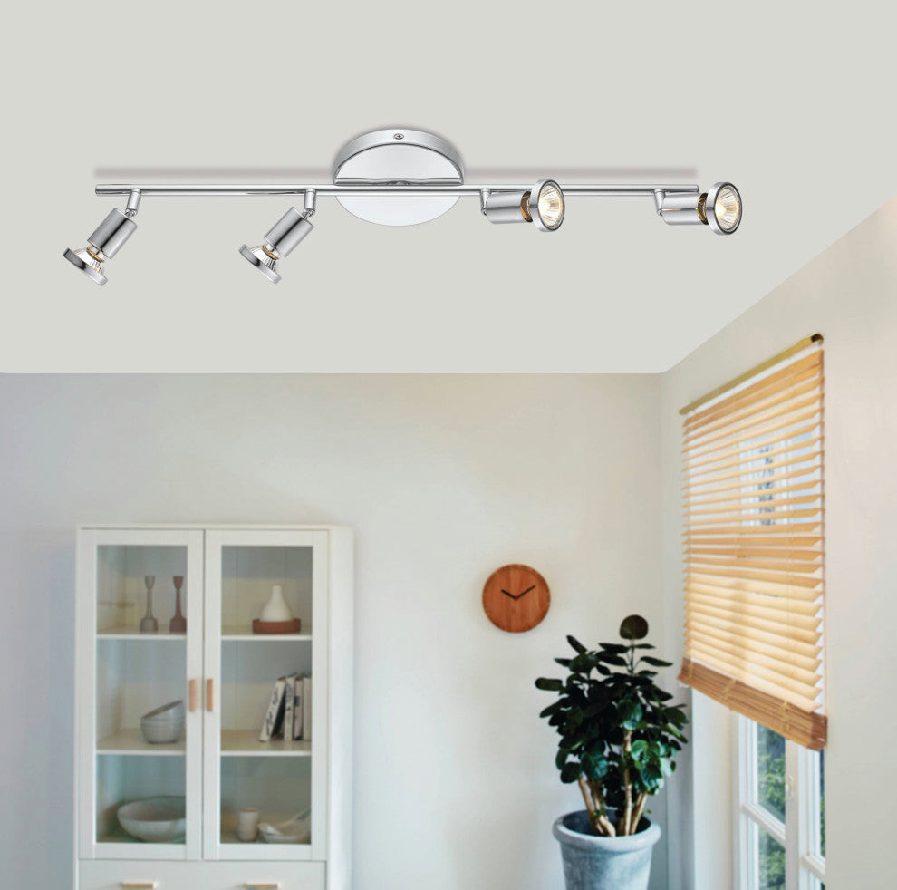 4x50W Track Light, Chrome Finish