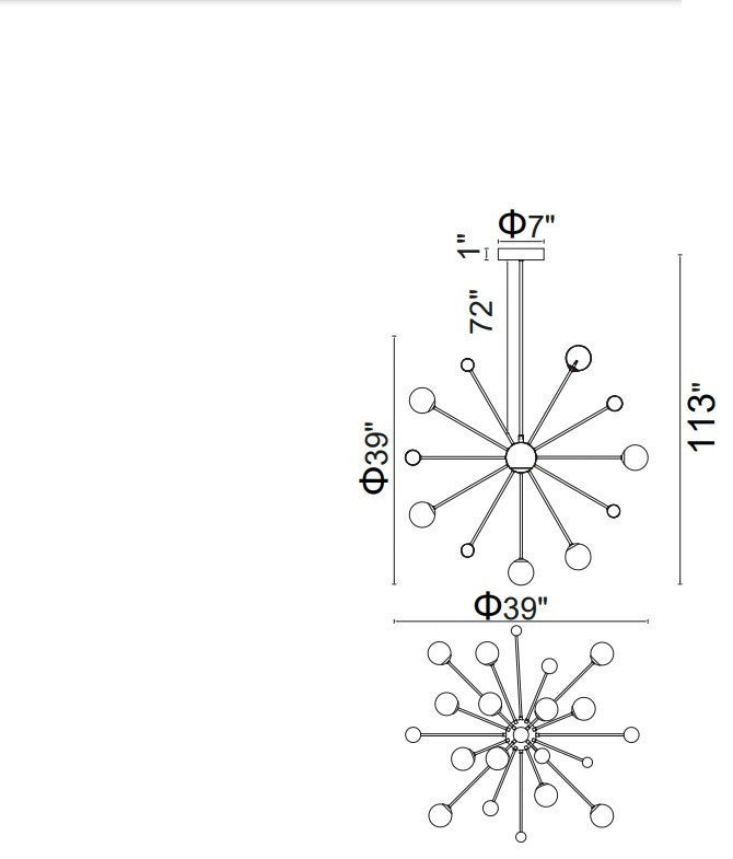 Element 17 Light Chandelier With Sun Gold Finish