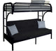 Cabot Twin XL over Queen Futon Bunk Bed, Black
