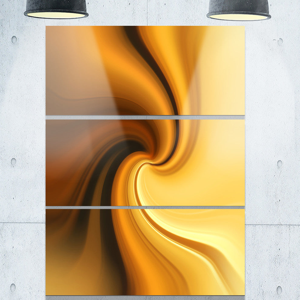 "Brown Waves Curved Texture" Digital Metal Wall Art, 3 Panels, 28"x36"