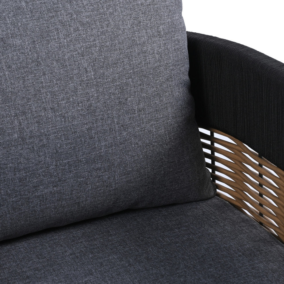 Safavieh Harrison Indoor-Outdoor Swivel Chair, Black/Grey