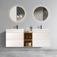 Wall-Mounted Bathroom Vanity with Double Sinks and Open Shelf, White, 72"