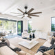 60-inch Industrial 8-Blades Black LED Ceiling Fan with Remote