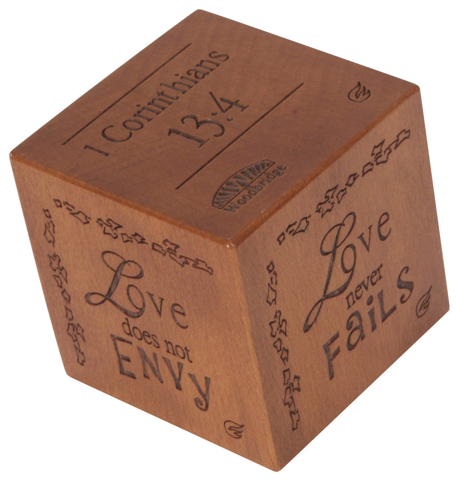 Woodbridge Lighting Light House Wood Bible Cube Paper Weight Accessory in Walnut
