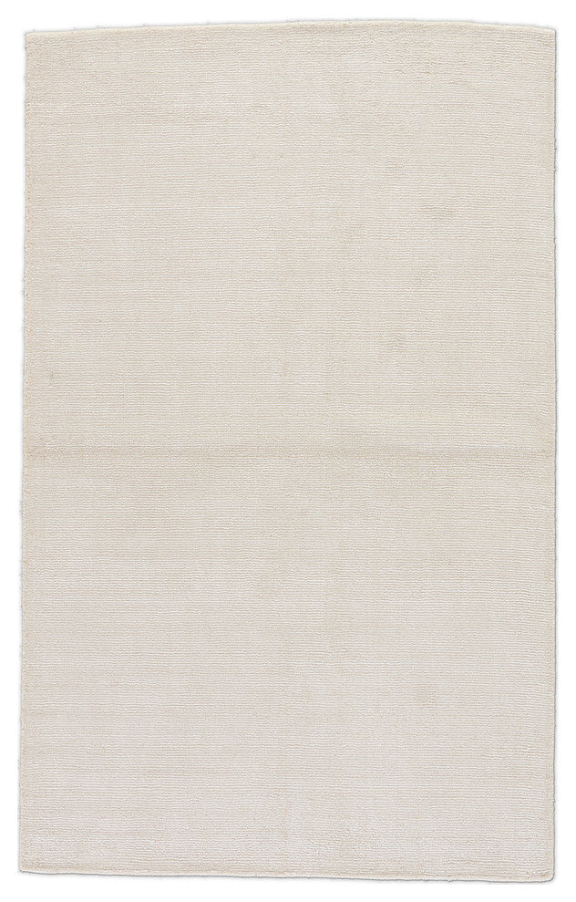 Jaipur Living Kelle Handmade Solid White/Beige Area Rug, 5'x8'