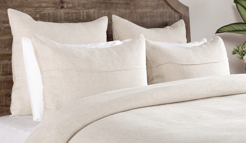 Beaumont 100% Linen Beige Sham by Kosas Home, King