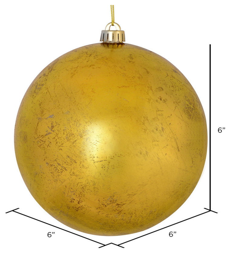 Vickerman N186308 6" Gold Foil Ornament, 4 per Bag