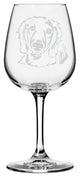 Dachshund Dog Themed Etched All Purpose 12.75oz. Libbey Wine Glass
