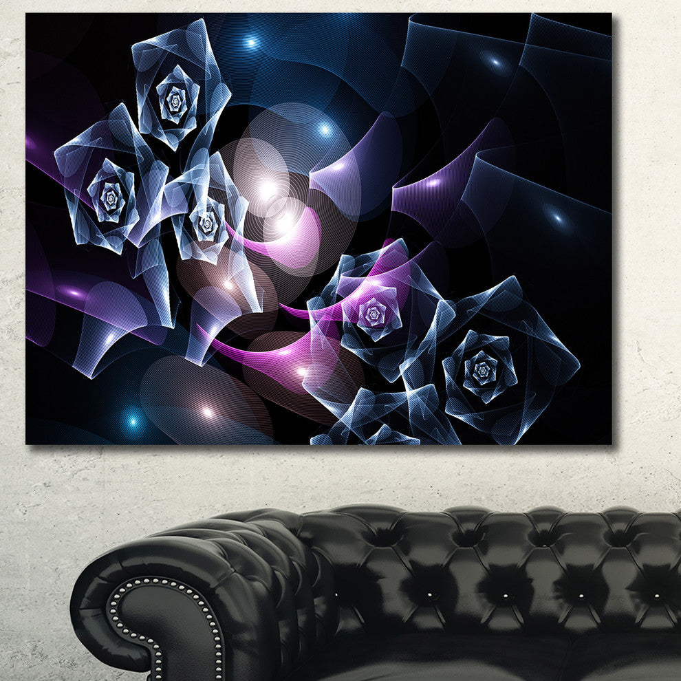 Glowing Bouquet of Beautiful Roses, Oversized Abstract Canvas Art Print, 60x40