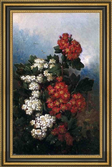 John Williamson Flowers and Butterflies Framed Premium Canvas Print, 16"x24"