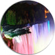 Colorful Niagara Falls Panorama, Digital Art Disc Metal Artwork, 38"