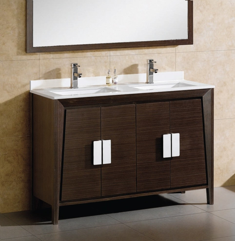 Fine Fixtures Imperial II 60" Double Sink Vanity, Ebony Wave, No Mirror