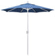 7.5' Matted White Push-Button Tilt Crank Aluminum Umbrella, Capri Pacifica
