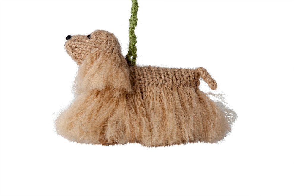 Hand-Knit Cocker Spaniel Christmas Ornament
