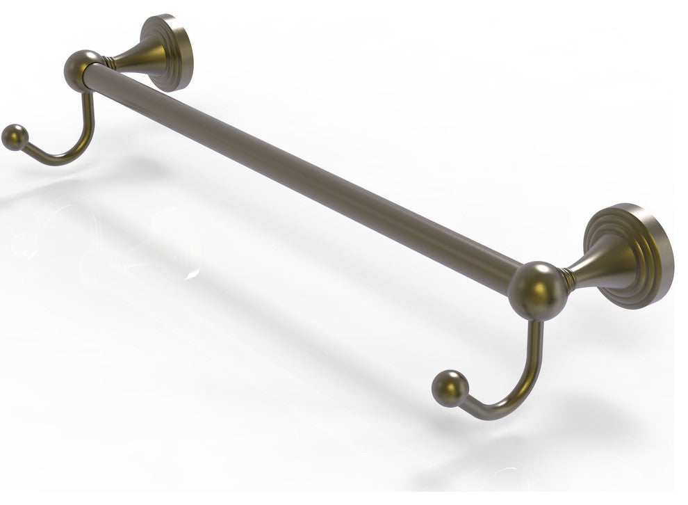 Sag Harbor 18" Towel Bar with Integrated Hooks, Antique Brass