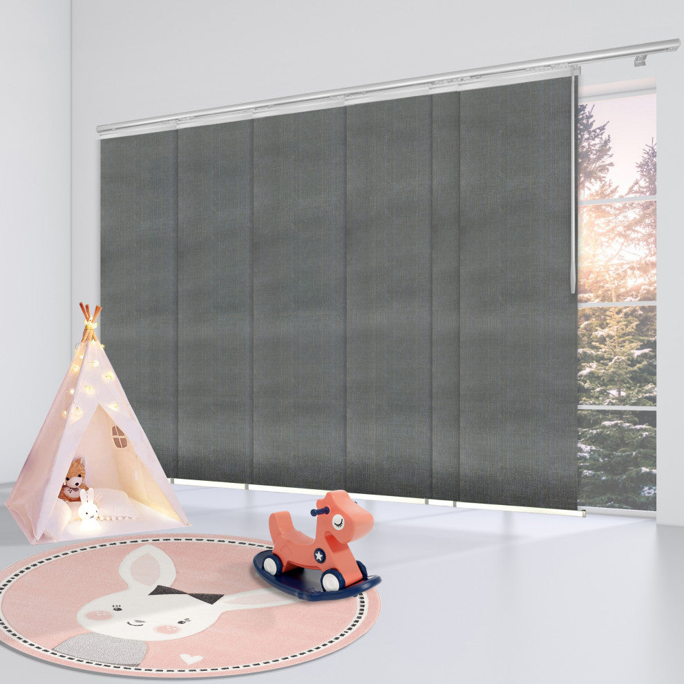 Stormy 6-Panel Track Extendable Vertical Blinds 98-130"W