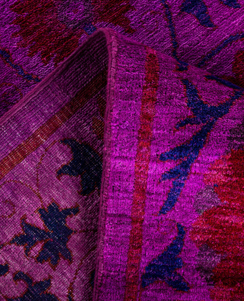 Overdyed One-of-a-Kind Hand-Knotted Area Rug Purple, 10' 2" x 14' 6"
