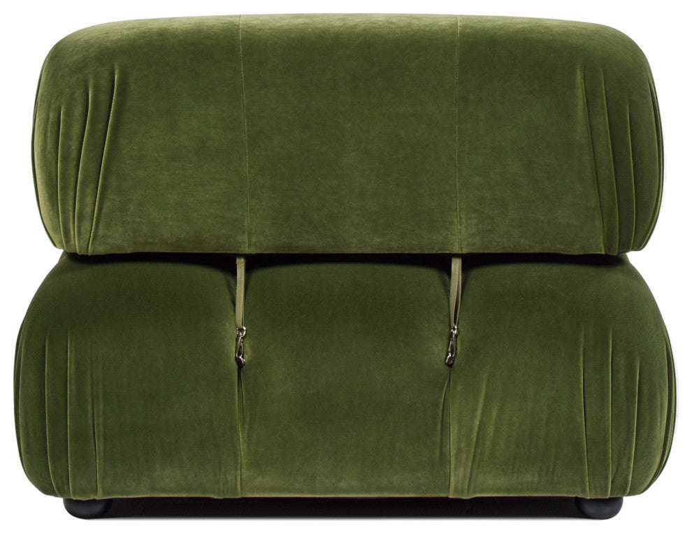 Marcel 36" Modular Arm Chair, Olive Green Performance Velvet