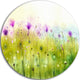 Green Purple Abstract Cosmos Of Flowers, Flower Round Wall Art, 36"