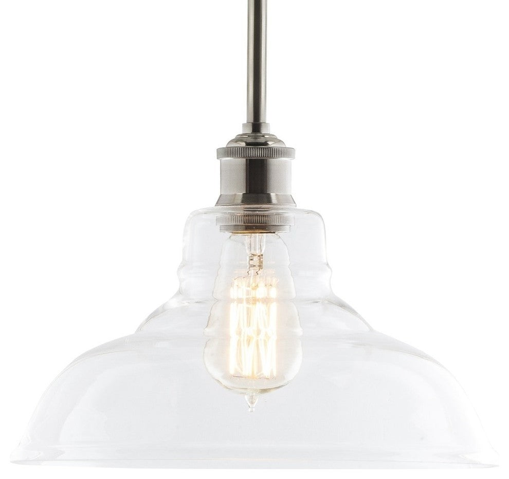 Lucera Industrial Factory Pendant, Brushed Nickel, Fixture Only